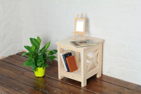 Тумба прикроватная прикроватная, 2 полки, 45х40х40 см деревянная, ХСП-15