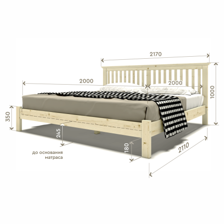 Кровать двухспальная 200х200 см деревянная Прованс, ХКР-11 Кровать двухспальная 200х200 см деревянная Прованс, ХКР-11