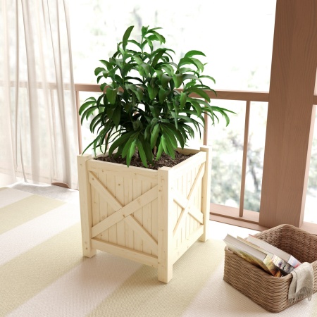 Кашпо 50х50х56 см в стиле Прованс (Ящик для цветов, Вазон из дерева) деревянный, ДК-12