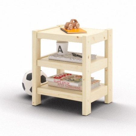 Тумба прикроватная Классическая, 3 полки, 41х35х49 см (полки из щита) деревянная, ХСК-19