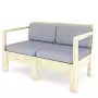 Комплект садовой мебели из дерева модульный с подушками (2 дивана, 2 кресла, столик) Лаунж, КМЛС-04