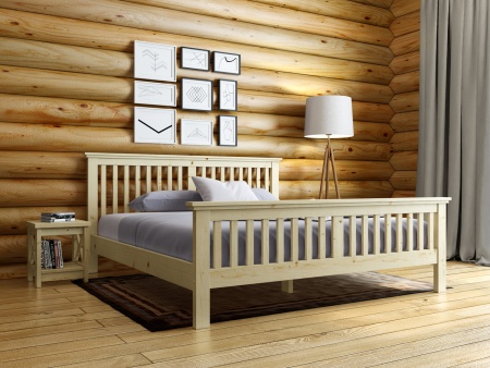 Кровать двухспальная 180х200 см с изножьем деревянная Прованс, ХКР-10 Кровать двухспальная 180х200 см с изножьем деревянная Прованс, ХКР-10