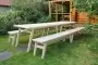 Купить  Комплект дачной мебели на 14-16 человек 370 см (2 стола, 4 лавки) деревянный, КМР-28