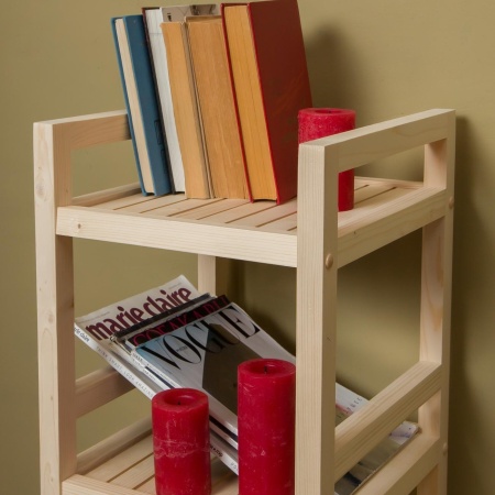 Стеллаж деревянный, этажерка 4 полки, 105 х 35 х 35 см, Универсальный, СУ-12