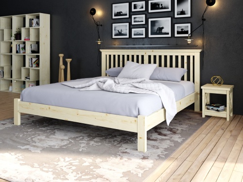 Кровать двухспальная 180х200 см деревянная Прованс, КР-09