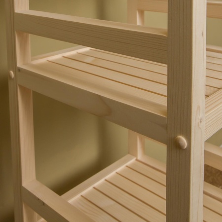 Стеллаж деревянный, этажерка 4 полки, 105 х 35 х 35 см, Универсальный, СУ-12