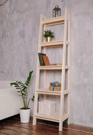 Стеллаж в стиле Лестница 5 полок , 189х50х41,6 см, деревянный, ХСЛ-03