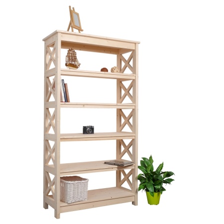 Этажерка в стиле Прованс широкая, 6 полок, 165х89х40 см деревянная, ХСП-04 Этажерка в стиле Прованс широкая, 6 полок, 165х89х40 см деревянная, ХСП-04