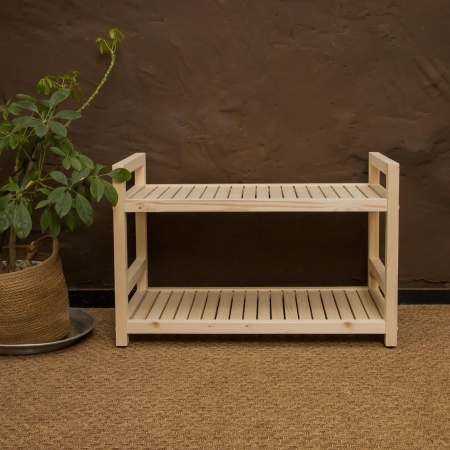 Стеллаж деревянный, тумба 2 полки, 45 х 70 х 35 см, Универсальный, СУ-16