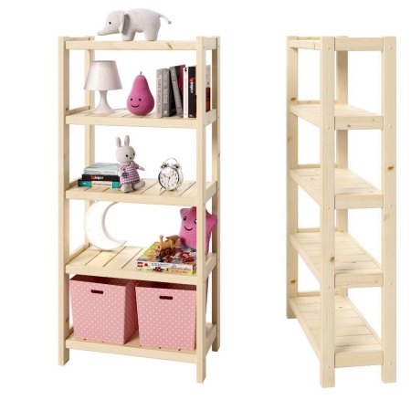 Стеллаж Классический, этажерка 5 полок, 158х72х35 см, деревянный, ХСК-08