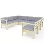 Диван П-образный деревянный с подушками для дачи и сада модульный на 4 человека Лаунж, КМЛ-20