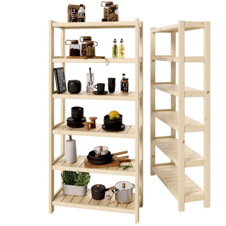 Стеллаж Классический 6 полок, 194х91х35 см, деревянный, ХСК-04