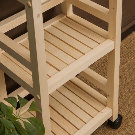 Тумба на колесиках деревянная, 3 полки, 75 х 35 х 25, Универсальная, СУ-26