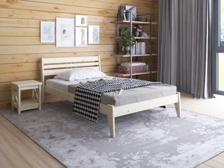 Кровать полутораспальная 120х200 см деревянная в Скандинавском стиле, ХКС-03 Кровать полутораспальная 120х200 см деревянная в Скандинавском стиле, ХКС-03