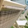 Шезлонг с клетчатой тканью и подлокотниками, деревянный, складной, МС-15-К