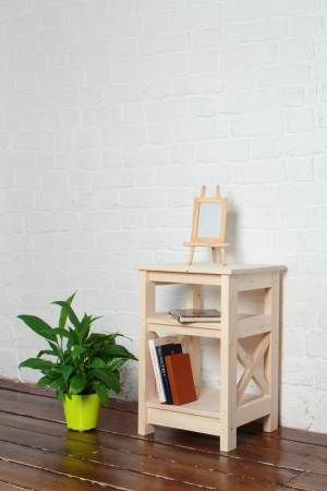 Тумба прикроватная в стиле Прованс , 3 полки, 61х40х40 см деревянная, ХСП-12