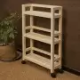 Этажерка узкая на колесиках деревянная, 3 полки, 75 х 52 х 17, Универсальная, СУ-35
