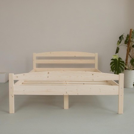 Кровать полутораспальная 1400х2000 изножьем из массива дерева в Классическом стиле, КК-08