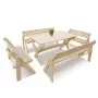 Комплект (Усиленный) банной мебели на 10 человек складной 150 см (Стол, 4 скамейки) деревянный, КУС-05