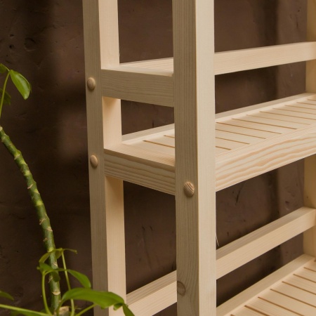 Этажерка узкая на колесиках деревянная, 3 полки, 75 х 52 х 17, Универсальная, СУ-35