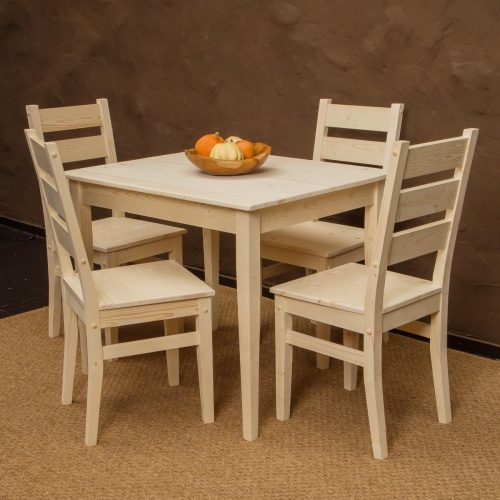 Комплект обеденной мебели деревянный (стол 90 см + 4 стула), КМО-02