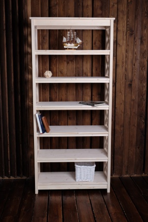 Стеллаж в стиле Прованс широкий, 7 полок, 195х89х40 см, деревянный, ХСП-01 Стеллаж в стиле Прованс широкий, 7 полок, 195х89х40 см, деревянный, ХСП-01