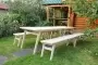 Купить  Комплект дачной мебели на 12-14 человек 300 см (2 стола, 4 лавки) деревянный, КМР-27